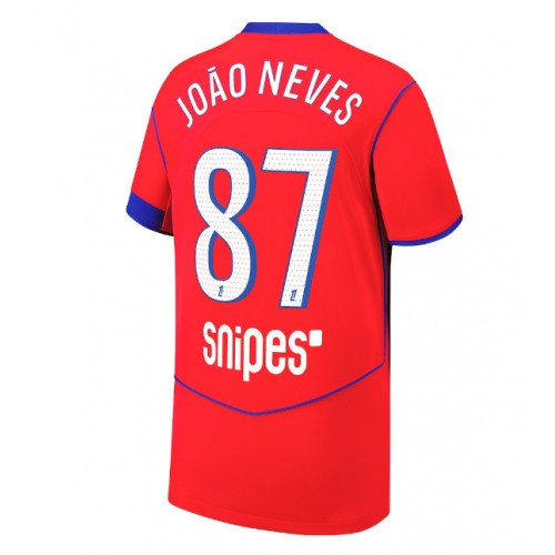 Fotbalové Dres Paris Saint-Germain Joao Neves #87 Alternativní 2025-26 Krátký Rukáv